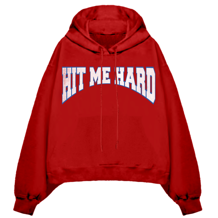 HIT ME HARD AND SOFT RED HOODIE