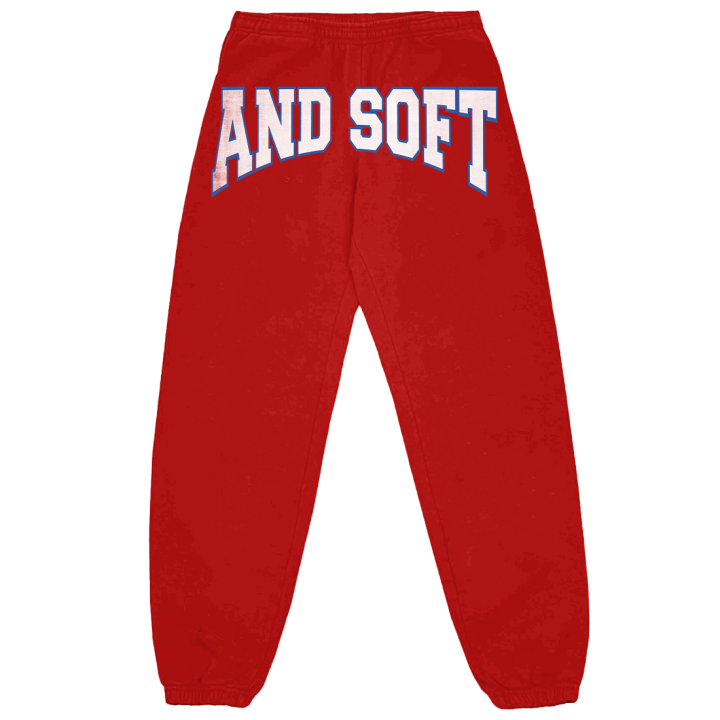 HIT ME HARD AND SOFT RED SWEATPANTS