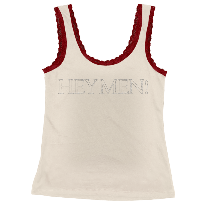 Hey Men! Lace Rhinestone Tank Top