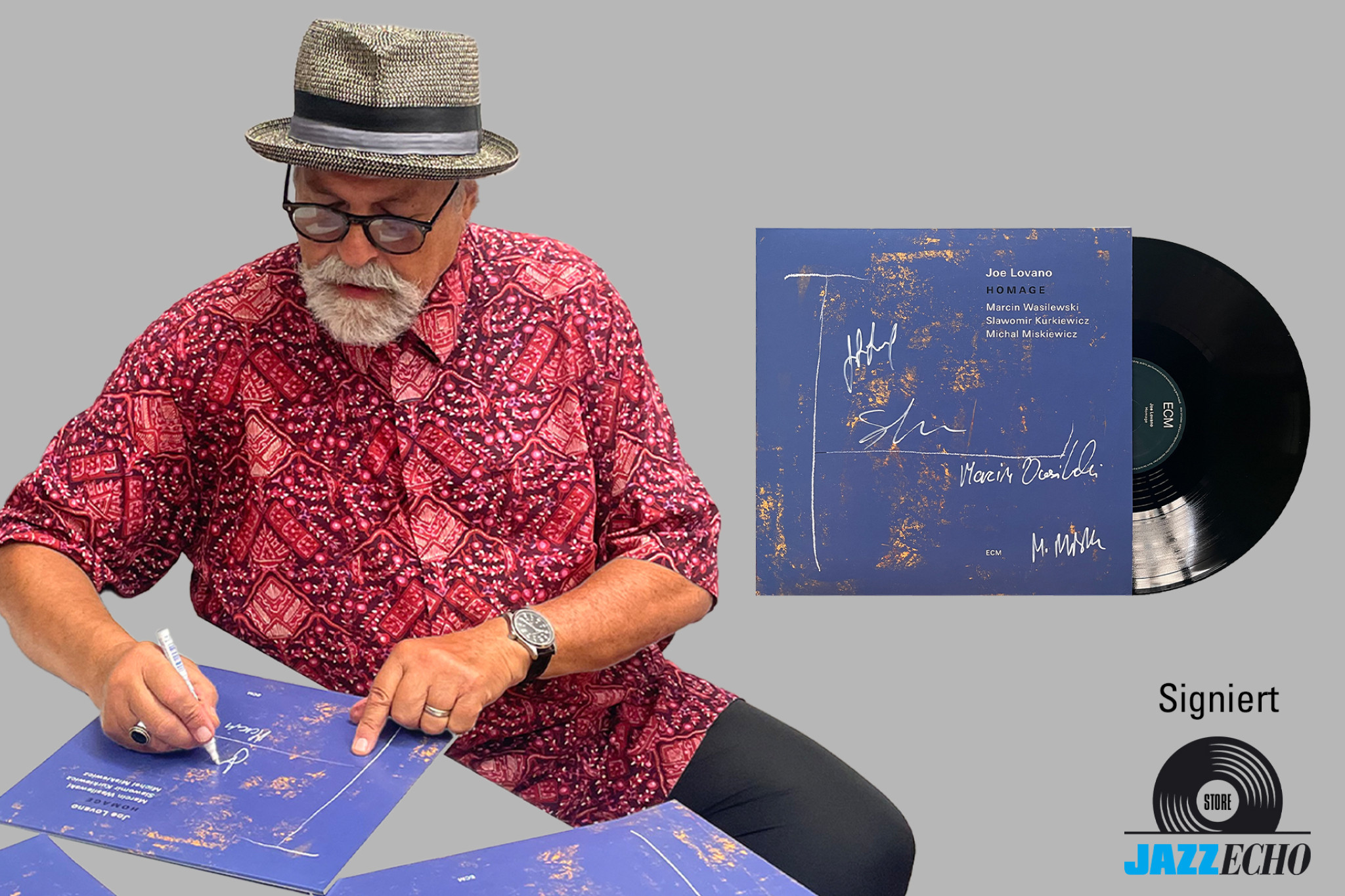 Exklusiv im JazzEcho-Store: Handsignierte "Homage"-Exemplare von Joe Lovano und dem Marcin Wasilewski Trio 