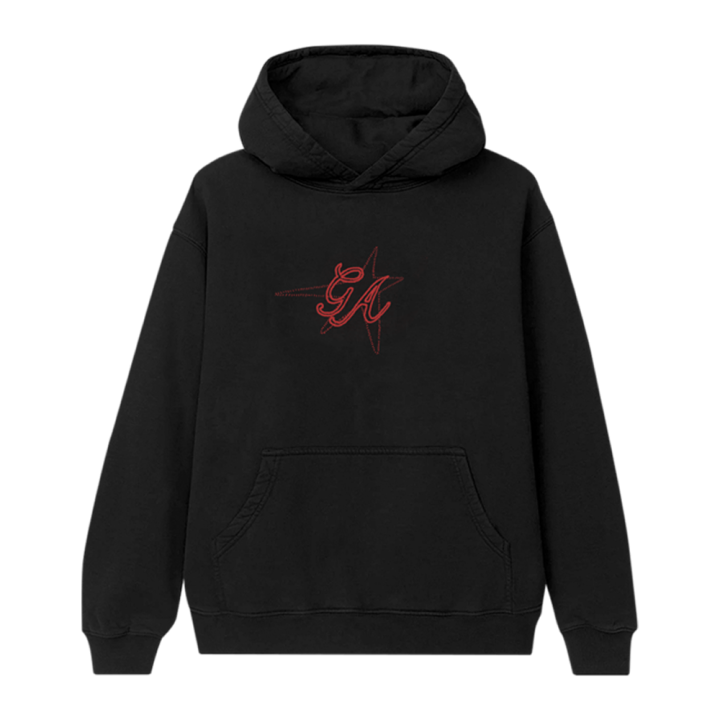 Gracie 5-Year Upcycled Star Patch Black Hoodie