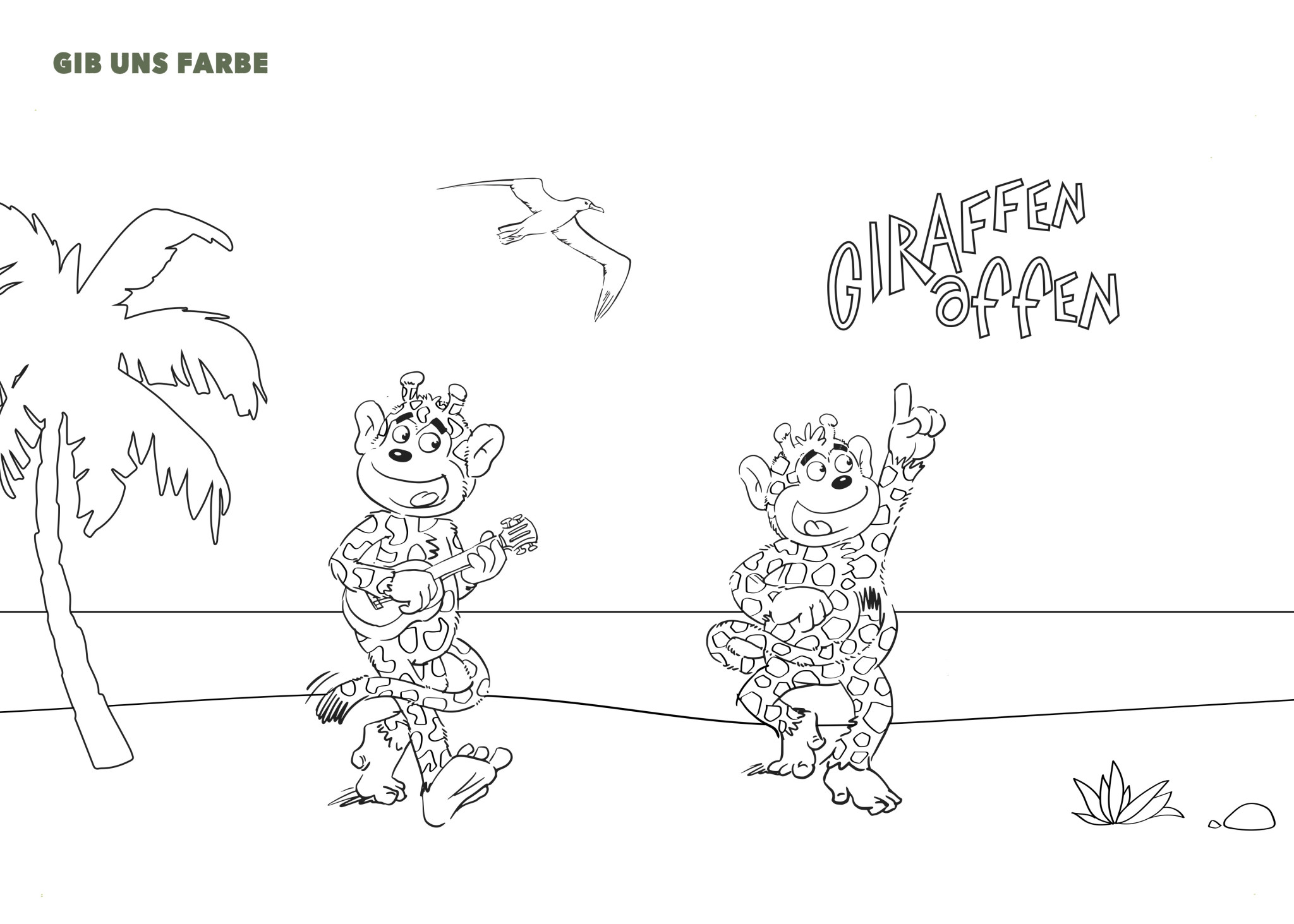 Giraffenaffen zum Ausmalen 