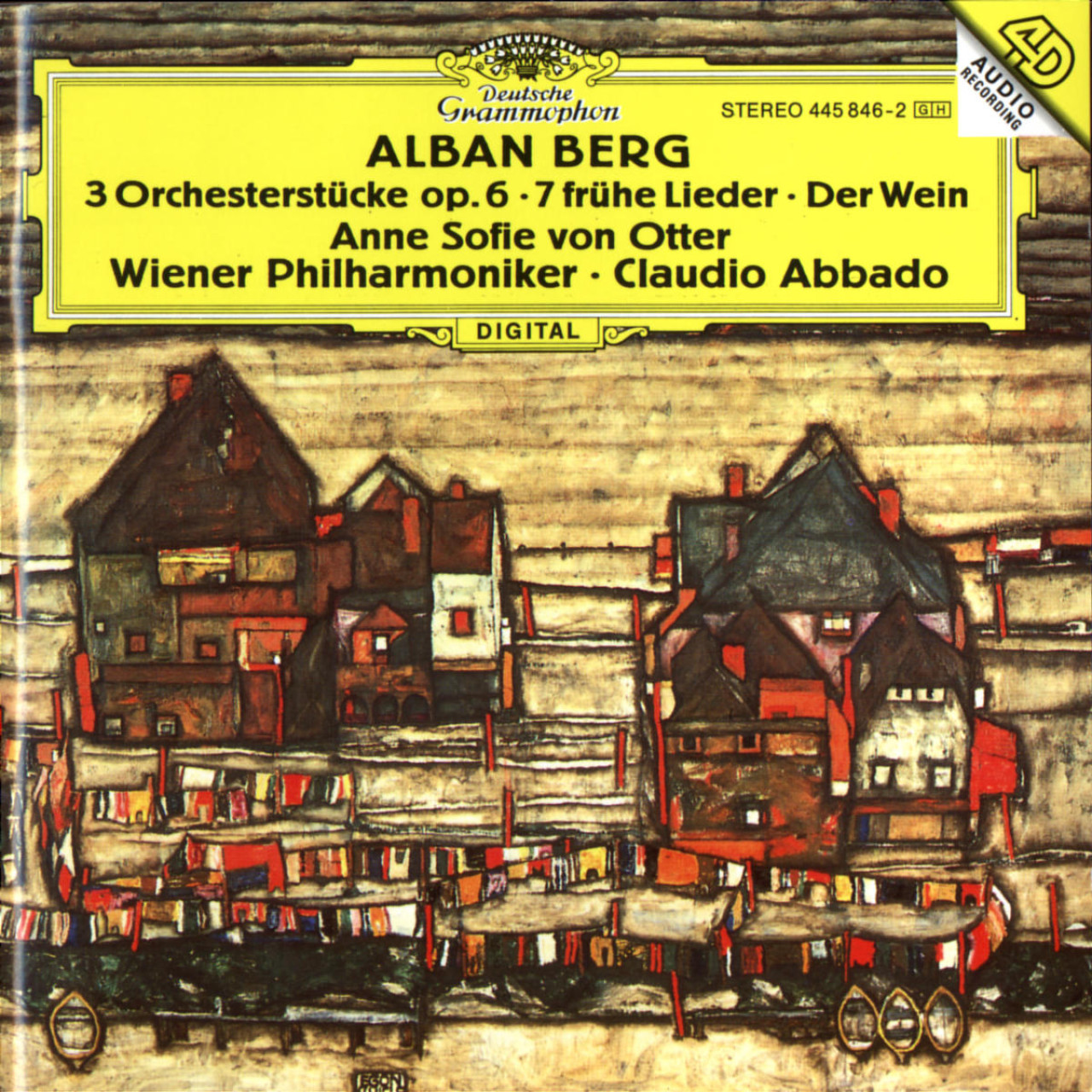 Berg - 3 Orchesterstücke - 7 Frühe Lieder - Der Wein, Anne. Abbado. EU 1995 Deutsche Grammophon 445 846-2 Berg - 3 Orchesterstücke - 7 Frühe Lieder - Der Wein, Anne. Abbado. EU 1995 Deutsche Grammophon 445 846-2
